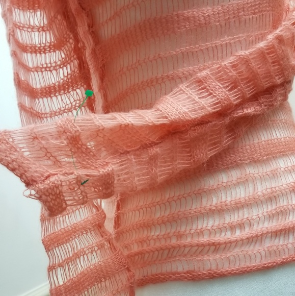 NWOT Mohair blend open-knit sweater, fits S to M - Picture 3 of 6